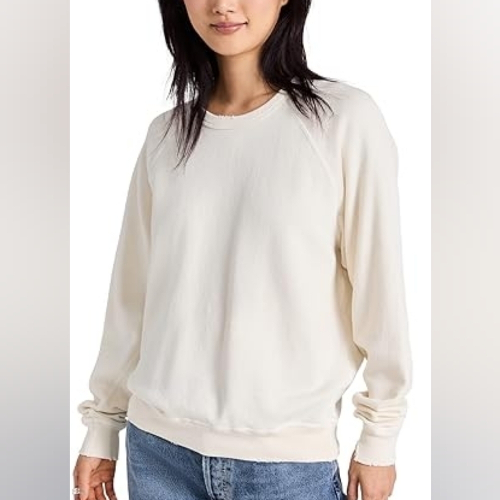 J. Crew Cream Relaxed Long Sleeve Sweatshirt